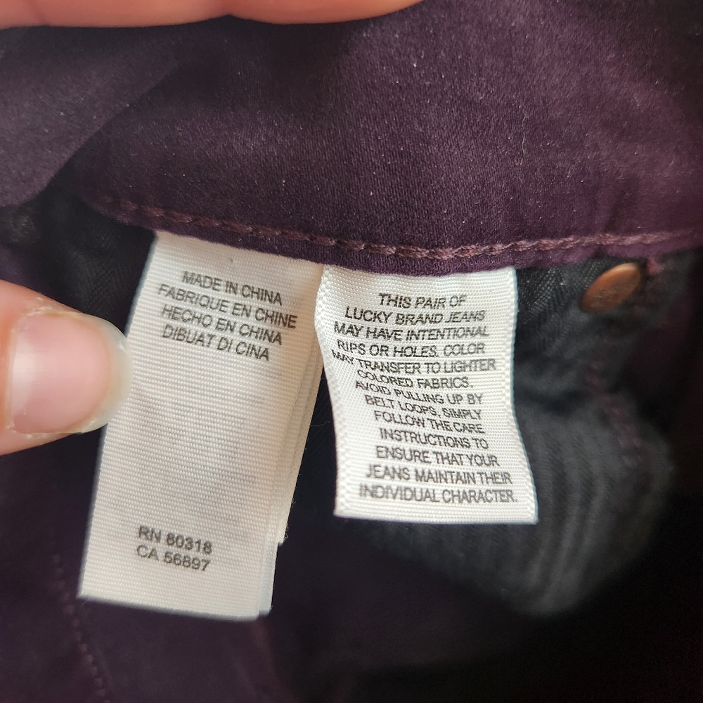 Lucky Brand Brooke Velvet Legging Jean Plum Color - Picture 7 of 9